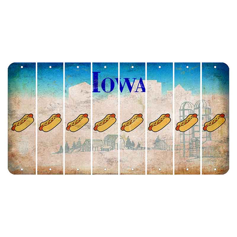 Iowa Farm Scene Cut License Plate Strips (Set of 8) Hotdog