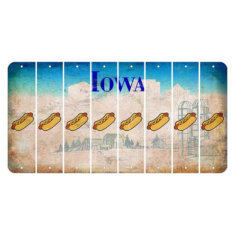 Iowa Farm Scene Cut License Plate Strips (Set of 8) Hotdog