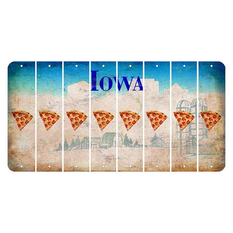 Iowa Farm Scene Cut License Plate Strips (Set of 8) Pizza