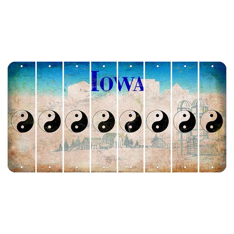 Iowa Farm Scene Cut License Plate Strips (Set of 8) Yin Yang