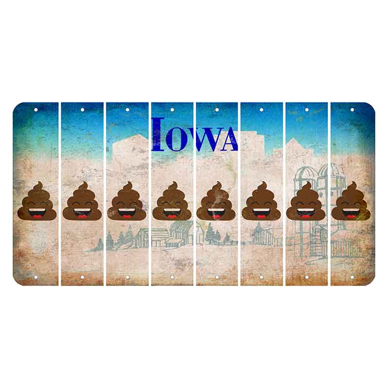 Iowa Farm Scene Cut License Plate Strips (Set of 8) Emoji - Poop