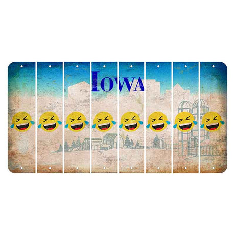 Iowa Farm Scene Cut License Plate Strips (Set of 8) Emoji - Laughing