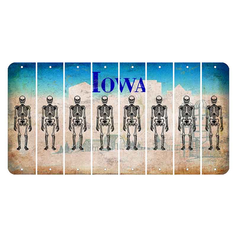 Iowa Farm Scene Cut License Plate Strips (Set of 8) Skeleton