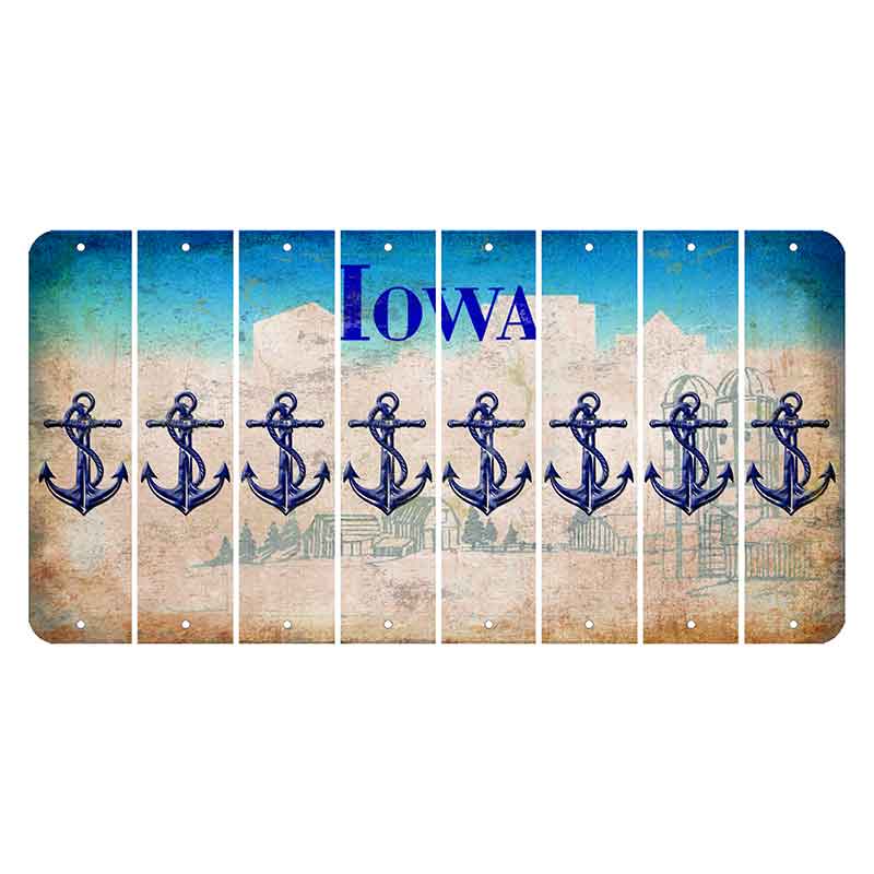 Iowa Farm Scene Cut License Plate Strips (Set of 8) Boat Anchor