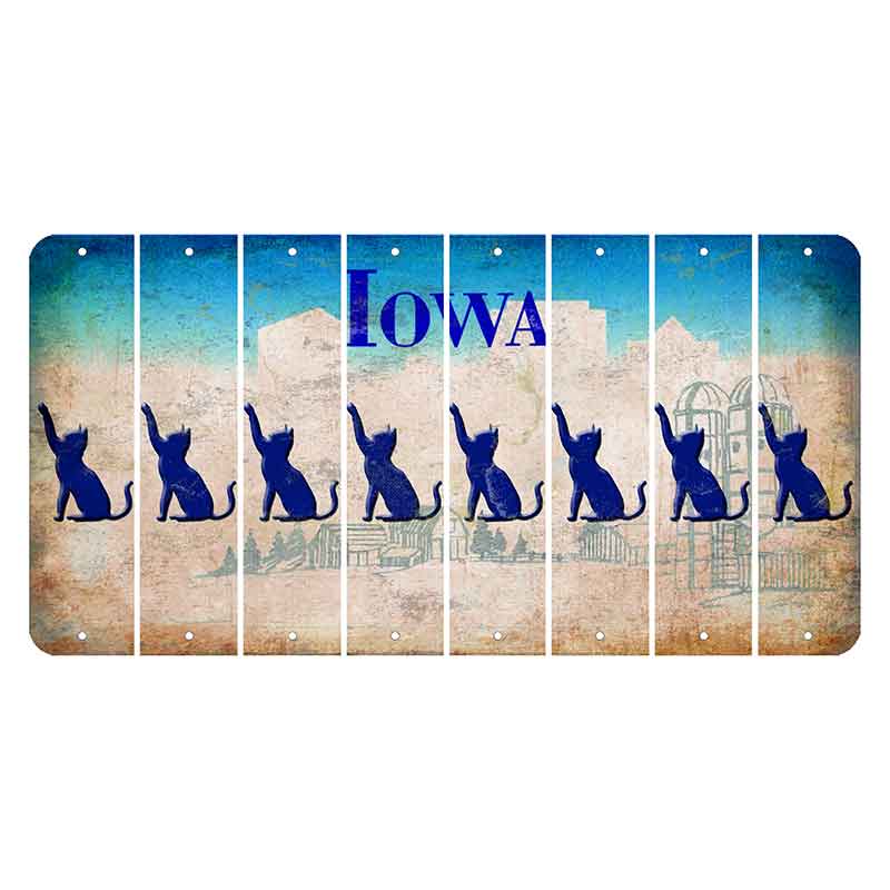 Iowa Farm Scene Cut License Plate Strips (Set of 8) Cat