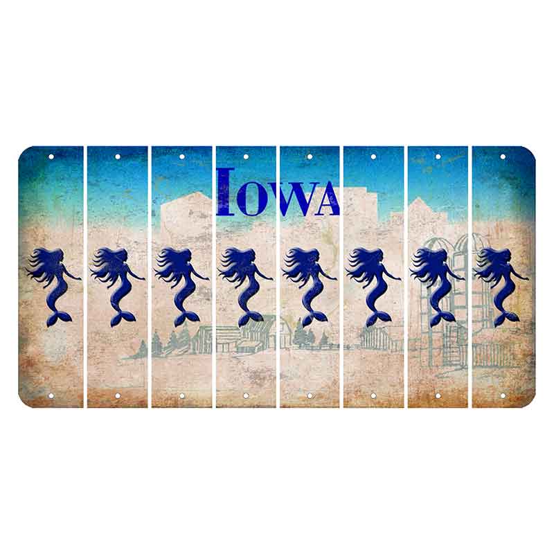 Iowa Farm Scene Cut License Plate Strips (Set of 8) Mermaid