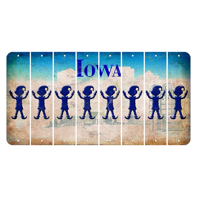 Iowa Farm Scene Cut License Plate Strips (Set of 8) Elf