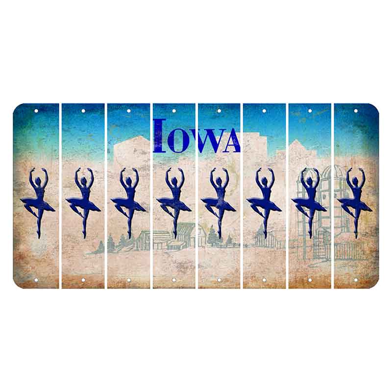 Iowa Farm Scene Cut License Plate Strips (Set of 8) Ballerina Dancer