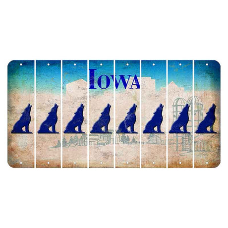 Iowa Farm Scene Cut License Plate Strips (Set of 8) Howling Wolf