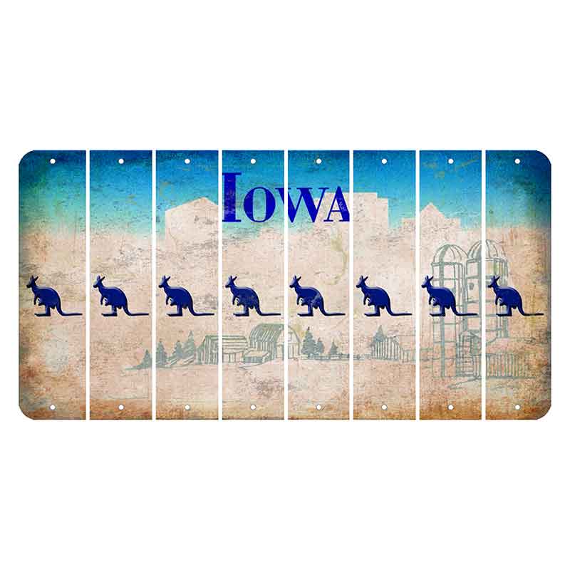 Iowa Farm Scene Cut License Plate Strips (Set of 8) Kangaroo