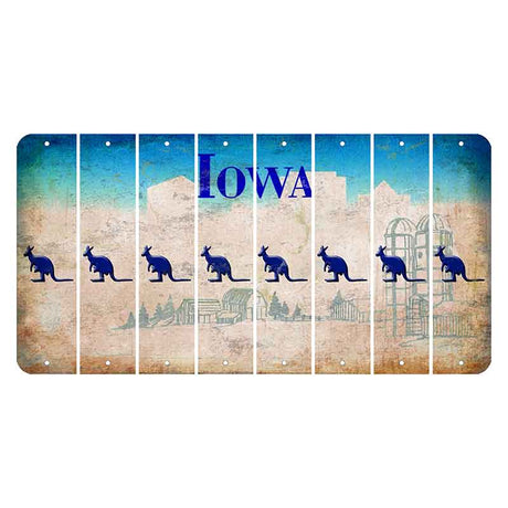 Iowa Farm Scene Cut License Plate Strips (Set of 8) Kangaroo