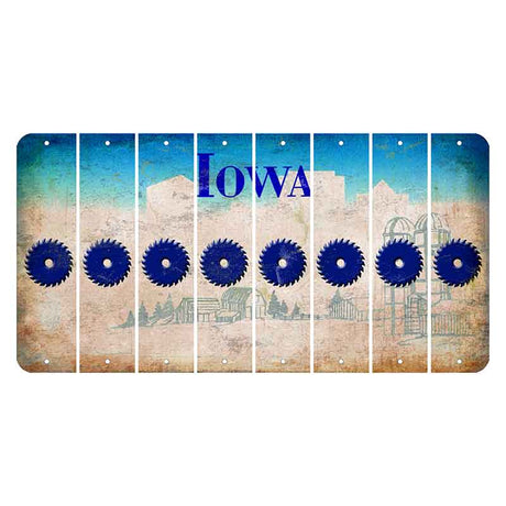 Iowa Farm Scene Cut License Plate Strips (Set of 8) Saw Blade