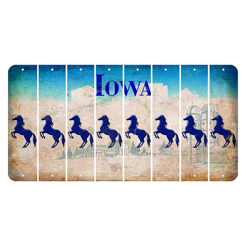 Iowa Farm Scene Cut License Plate Strips (Set of 8) Horse