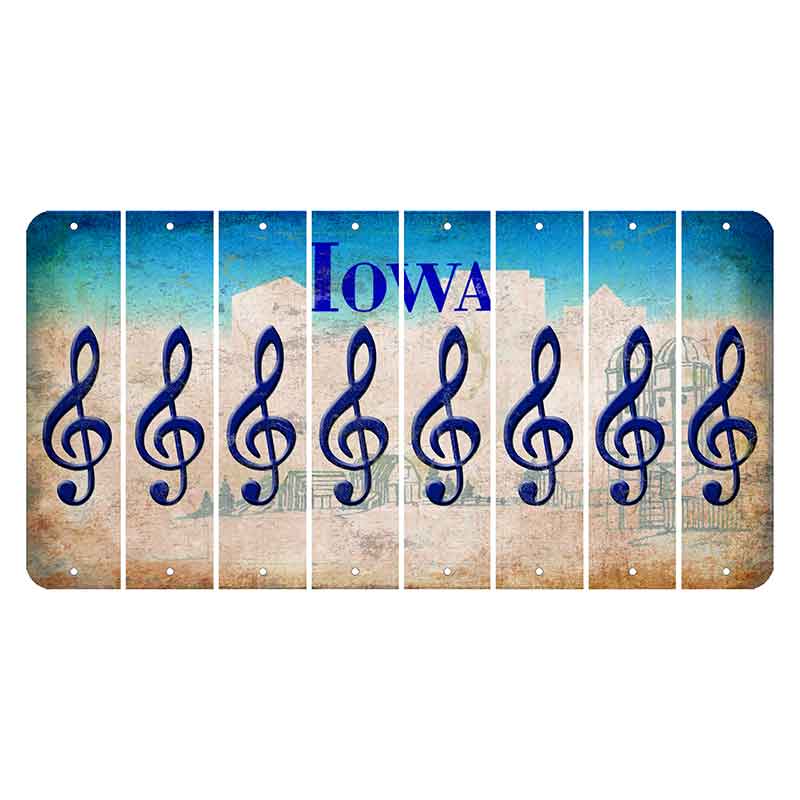 Iowa Farm Scene Cut License Plate Strips (Set of 8) Music Note