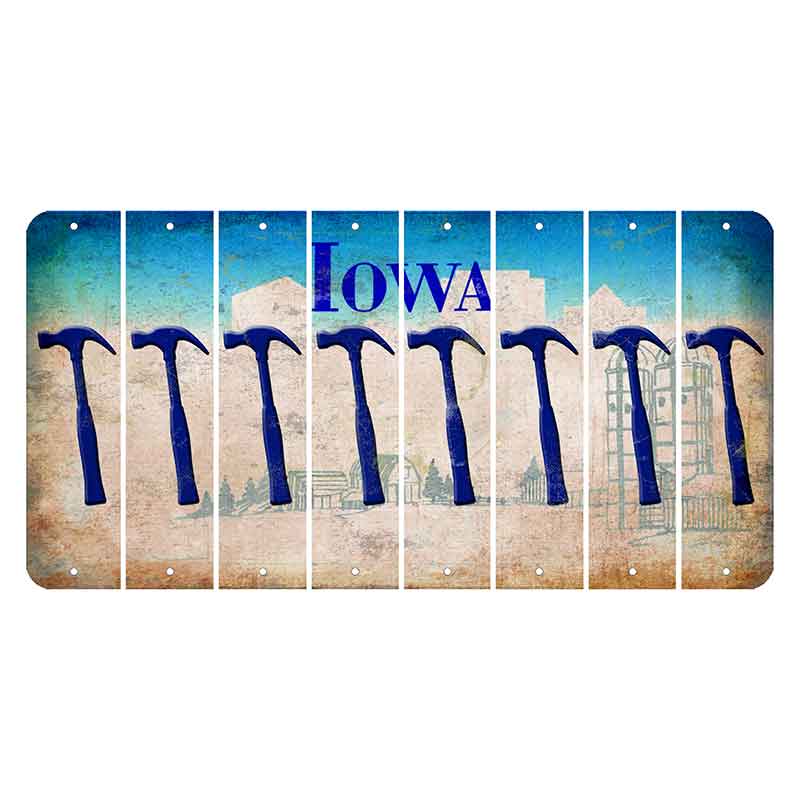 Iowa Farm Scene Cut License Plate Strips (Set of 8) Hammer