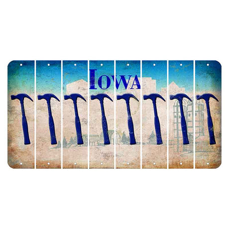 Iowa Farm Scene Cut License Plate Strips (Set of 8) Hammer