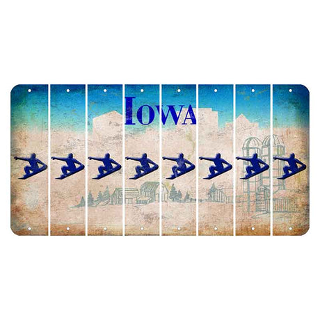 Iowa Farm Scene Cut License Plate Strips (Set of 8) Snowboarder