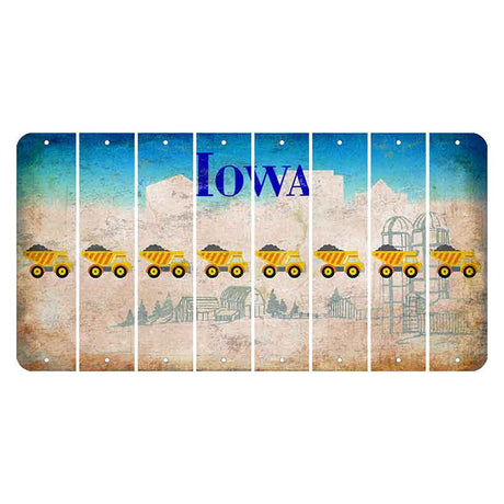 Iowa Farm Scene Cut License Plate Strips (Set of 8) Dump Truck