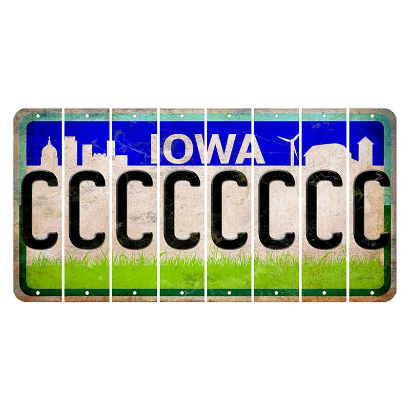 Iowa Grass Field Cut License Plate Strips (Set of 8) C