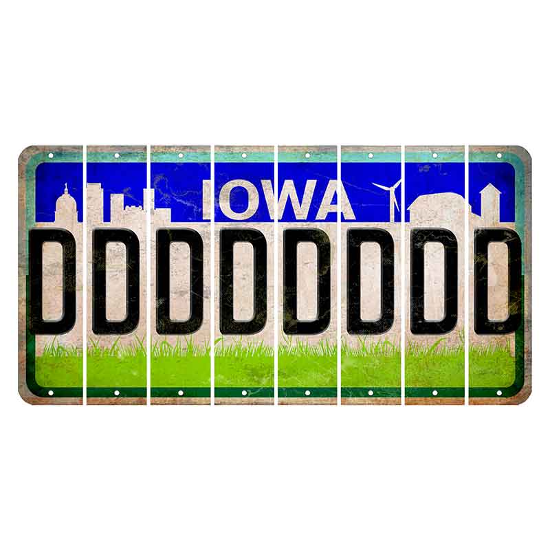 Iowa Grass Field Cut License Plate Strips (Set of 8) D