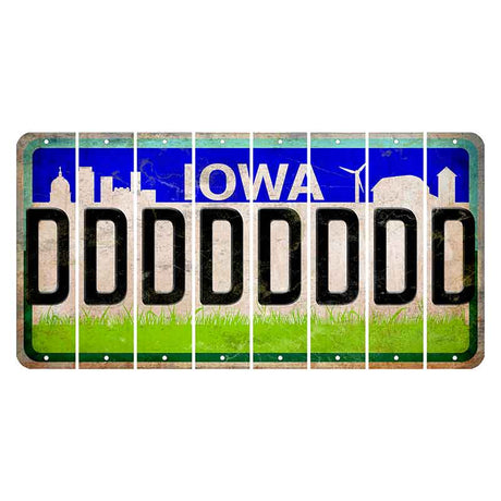 Iowa Grass Field Cut License Plate Strips (Set of 8) D