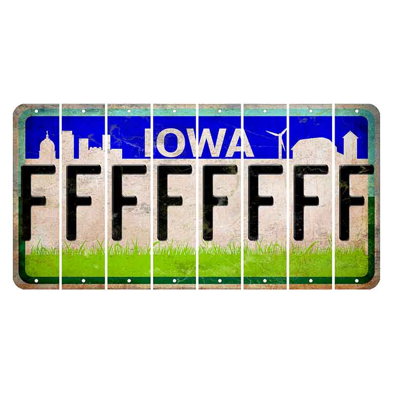 Iowa Grass Field Cut License Plate Strips (Set of 8) F