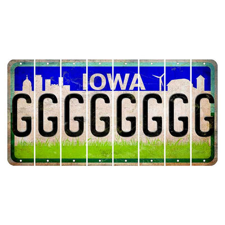 Iowa Grass Field Cut License Plate Strips (Set of 8) G