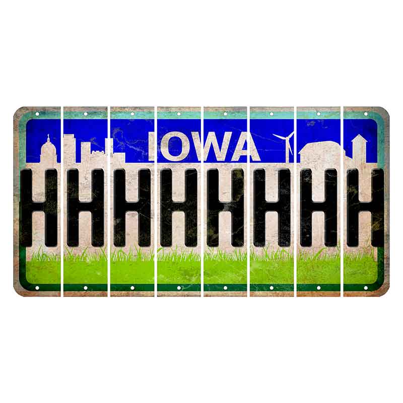 Iowa Grass Field Cut License Plate Strips (Set of 8) H