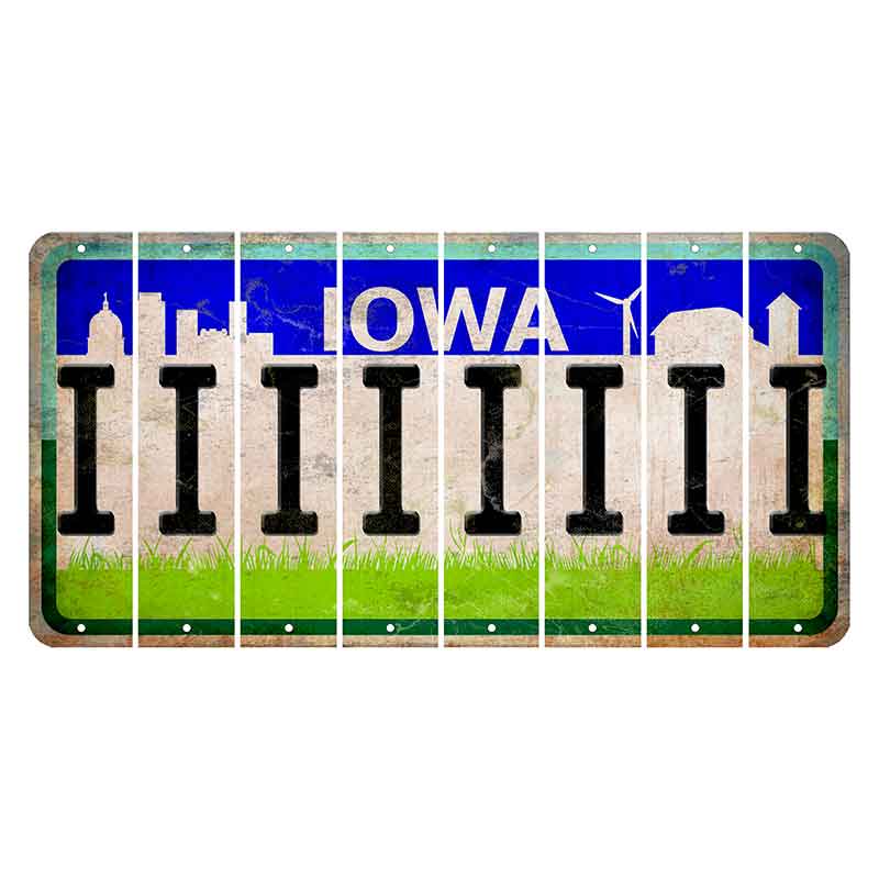 Iowa Grass Field Cut License Plate Strips (Set of 8) I