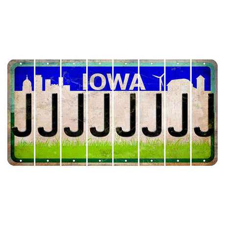 Iowa Grass Field Cut License Plate Strips (Set of 8) J