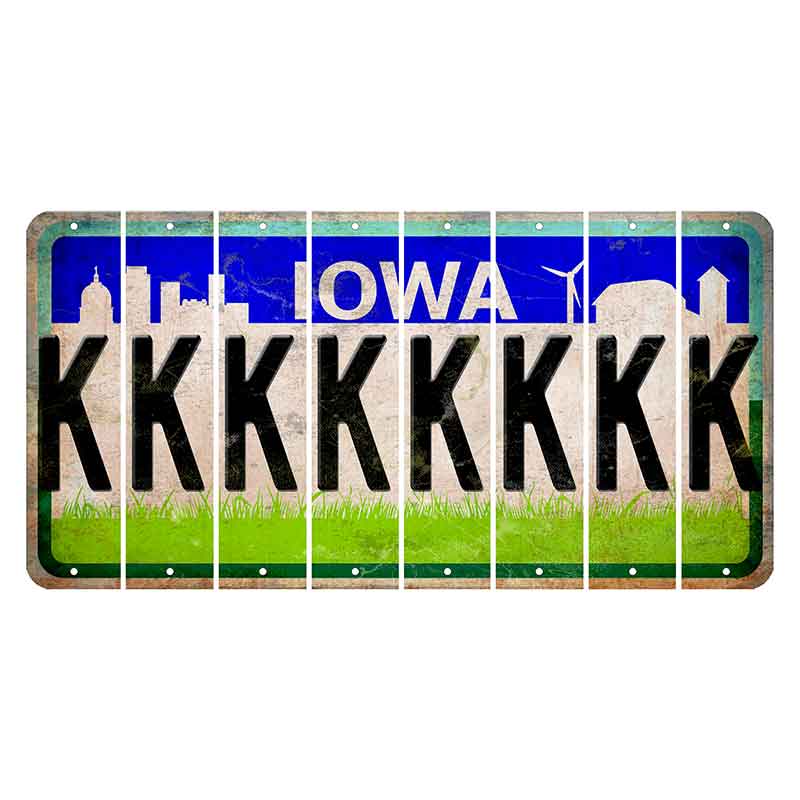 Iowa Grass Field Cut License Plate Strips (Set of 8) K