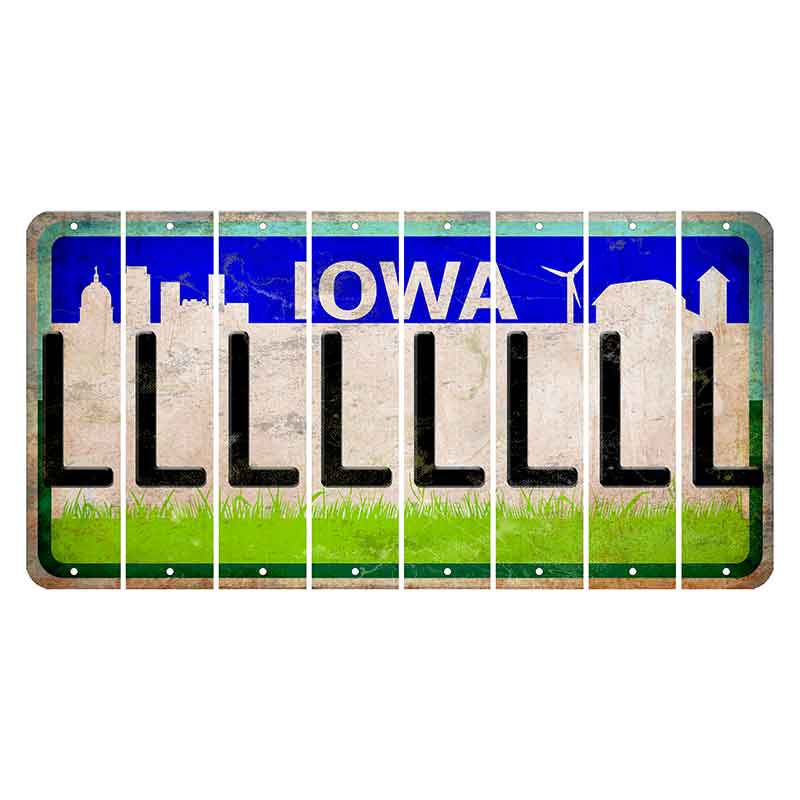 Iowa Grass Field Cut License Plate Strips (Set of 8) L