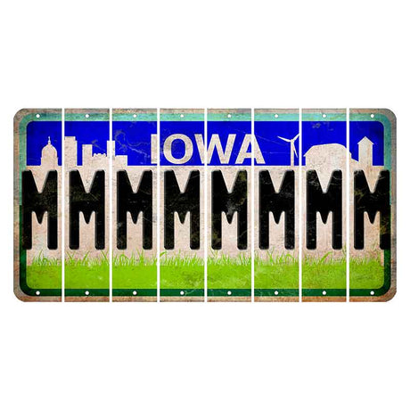 Iowa Grass Field Cut License Plate Strips (Set of 8) M