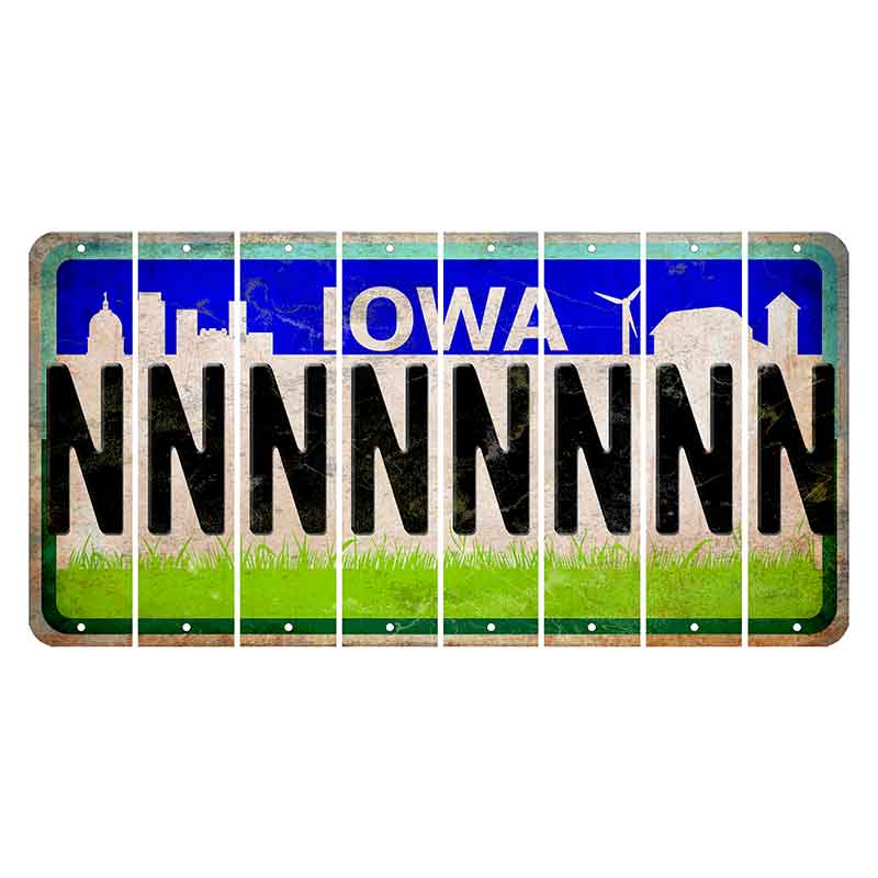 Iowa Grass Field Cut License Plate Strips (Set of 8) N