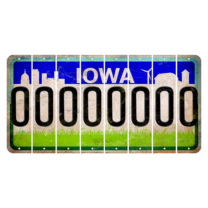 Iowa Grass Field Cut License Plate Strips (Set of 8) O