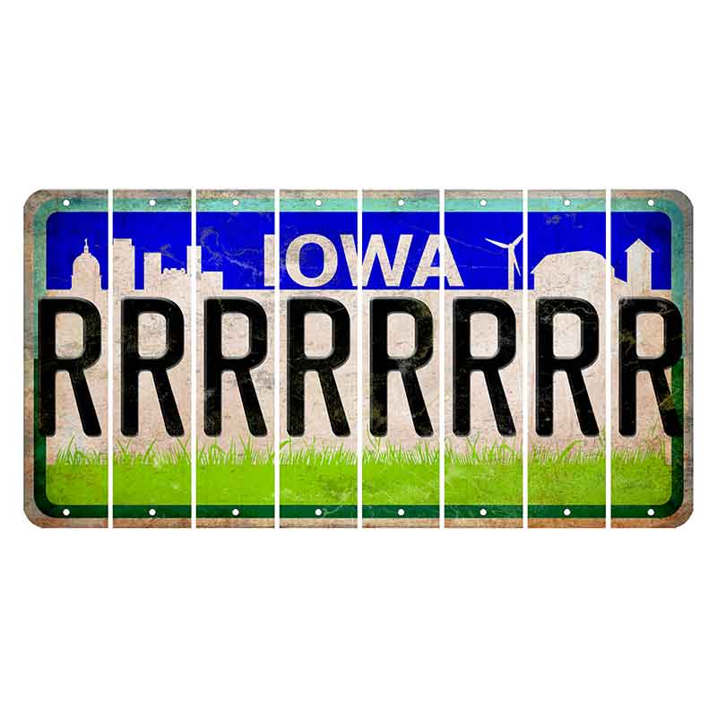 Iowa Grass Field Cut License Plate Strips (Set of 8) R