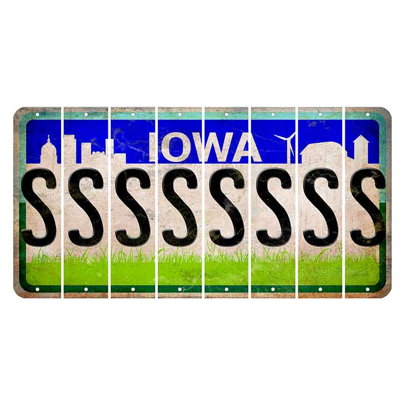 Iowa Grass Field Cut License Plate Strips (Set of 8) S