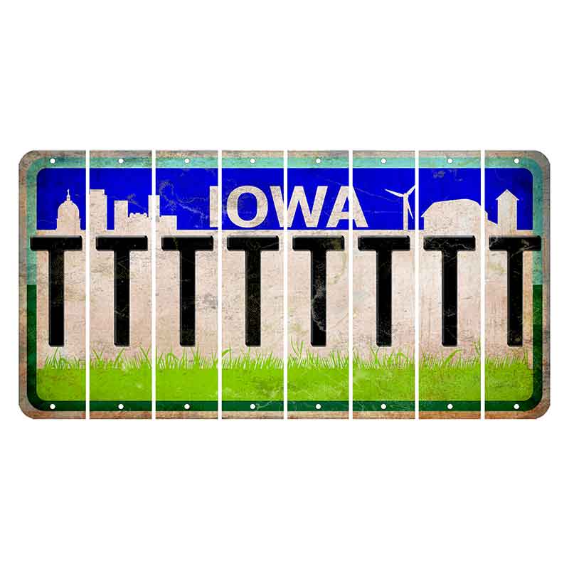 Iowa Grass Field Cut License Plate Strips (Set of 8) T