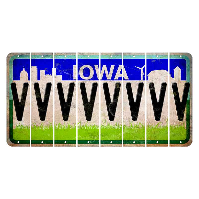 Iowa Grass Field Cut License Plate Strips (Set of 8) V