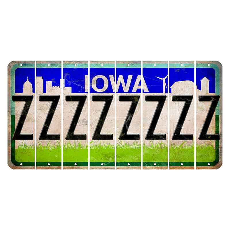 Iowa Grass Field Cut License Plate Strips (Set of 8) Z