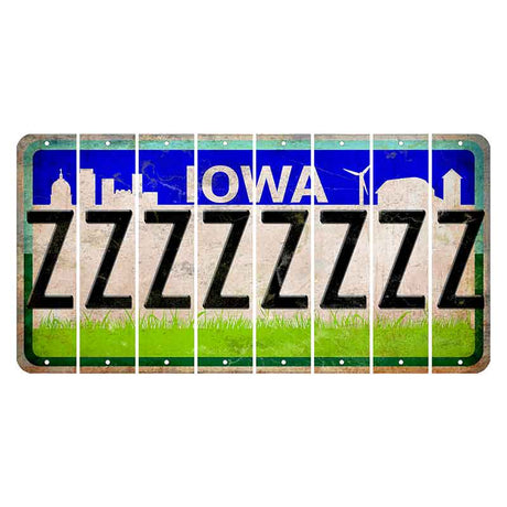 Iowa Grass Field Cut License Plate Strips (Set of 8) Z