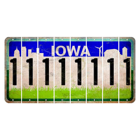 Iowa Grass Field Cut License Plate Strips (Set of 8) 1