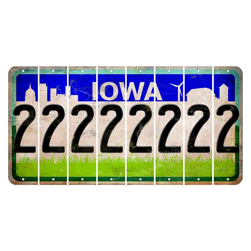 Iowa Grass Field Cut License Plate Strips (Set of 8) 2