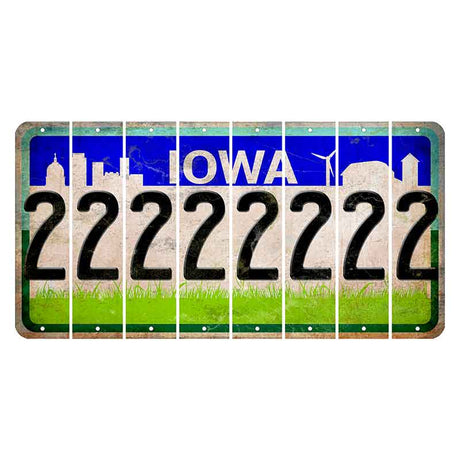 Iowa Grass Field Cut License Plate Strips (Set of 8) 2