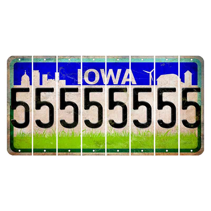 Iowa Grass Field Cut License Plate Strips (Set of 8) 5