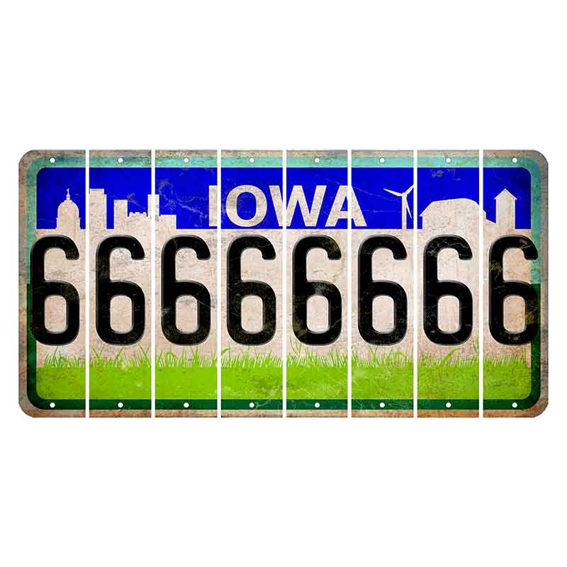 Iowa Grass Field Cut License Plate Strips (Set of 8) 6