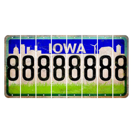 Iowa Grass Field Cut License Plate Strips (Set of 8) 8