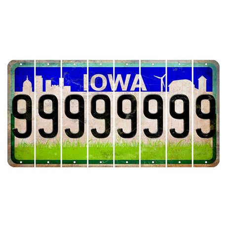 Iowa Grass Field Cut License Plate Strips (Set of 8) 9