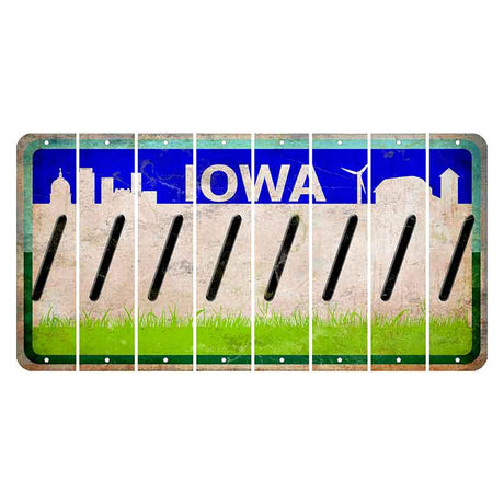 Iowa Grass Field Cut License Plate Strips (Set of 8) Forward Slash