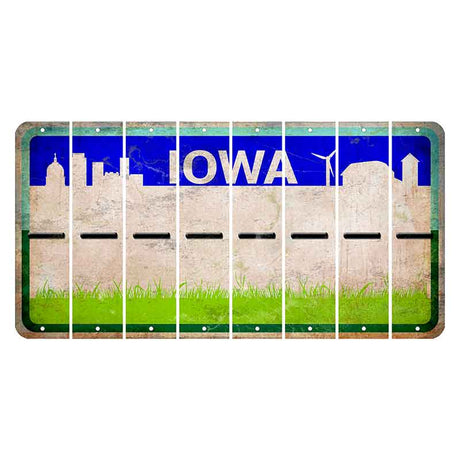 Iowa Grass Field Cut License Plate Strips (Set of 8) Hyphen